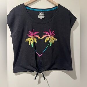 Joe Boxer Black and Blue Graphic Crop Top size L